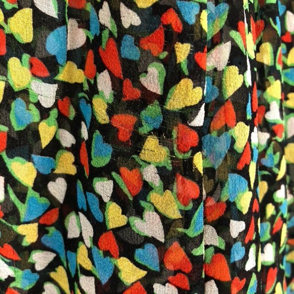 Odille Silk Flouncy Babydoll Heart Pattern Blouse - Picture 7 of 8